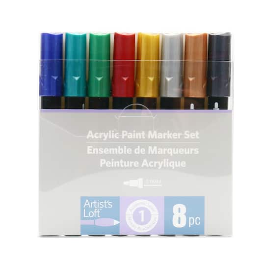6 Packs: 8 ct. (48 total) Metallic Acrylic Paint Marker Set by Artist's Loft™